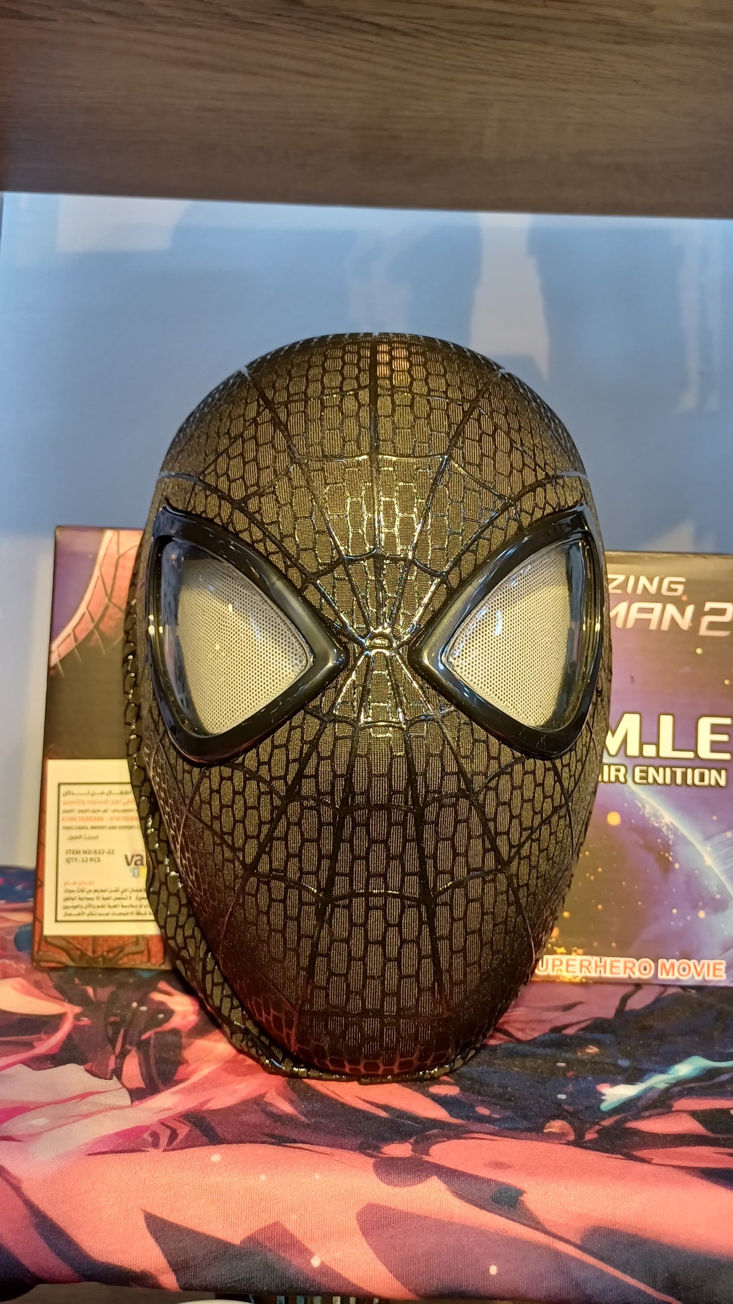The amazing spider man black edition mask with ring control