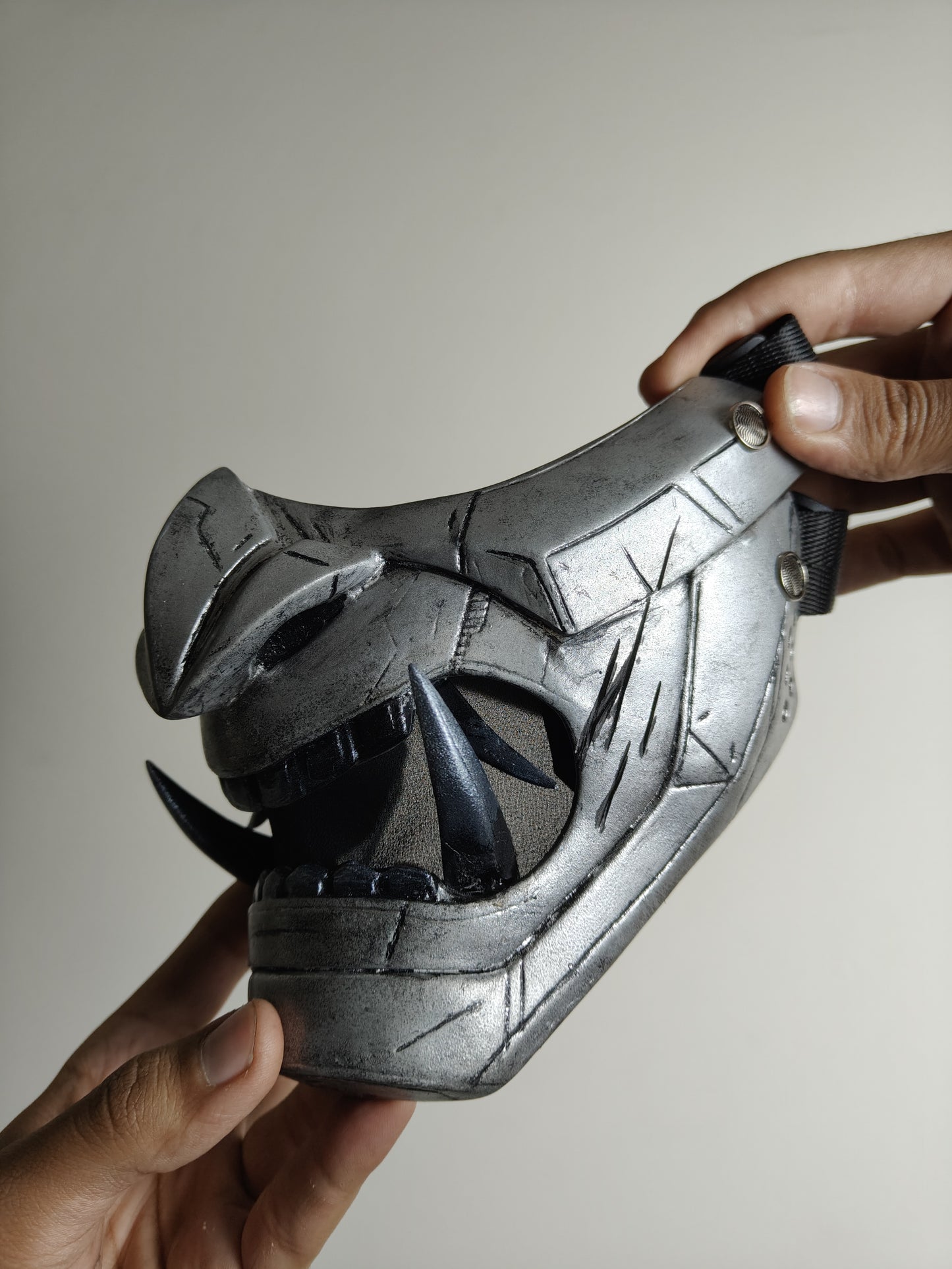 Oni samurai mask silver edition From Ronin Punk