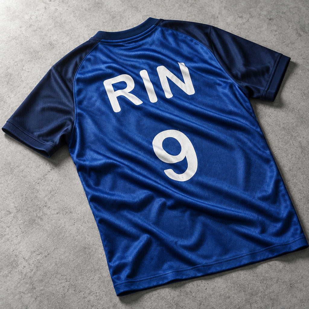 Navy & Burgundy Striker Number 9 Soccer Jersey - Quick-Dry Athletic Football Training T-Shirt for Men