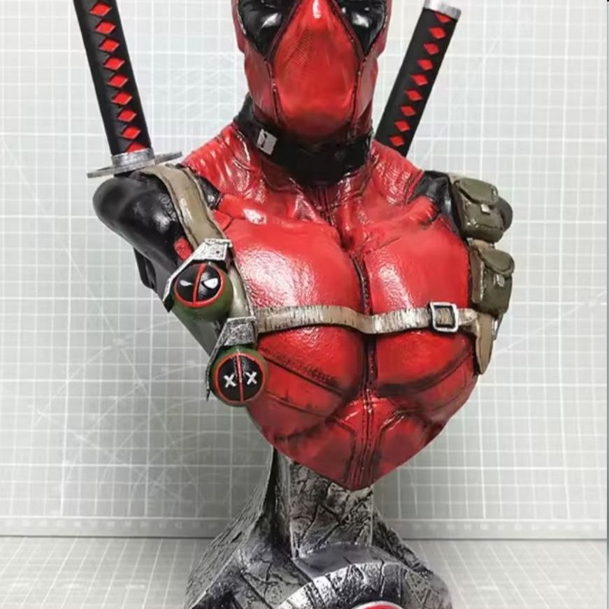 Avengers Iron Man Anime Peripheral Marvel Black Panther Bust 1:1 Figure Bust Living Room Ornament Large Resin Collection Gift