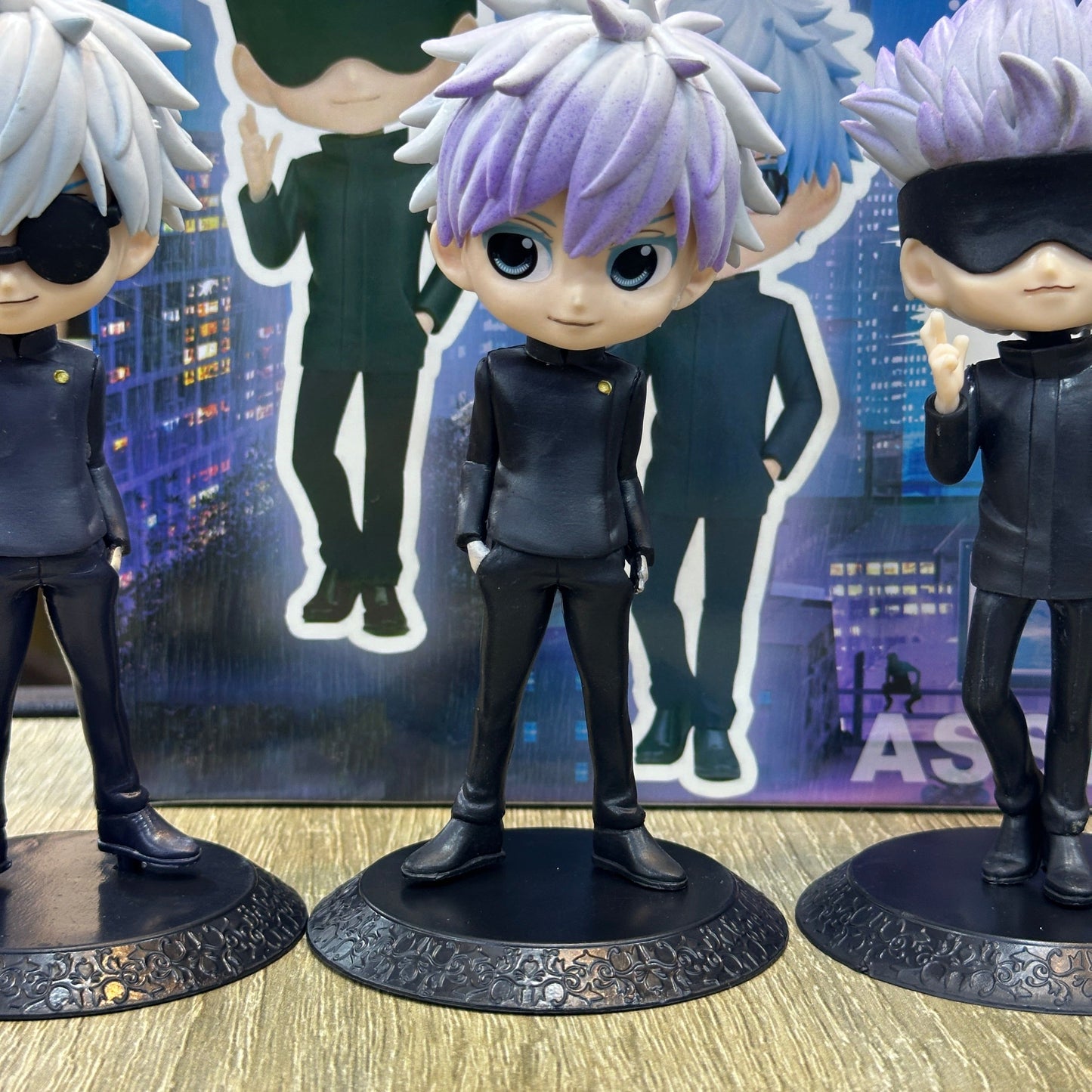 Anime Jujutsu Kaisen Satoru Gojo Cute Model Toys About 13 cm White Hair Doll