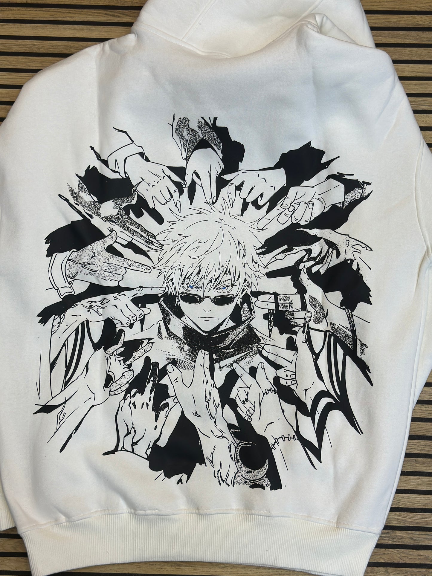 Gojo saturo hoodie from One For All anime store