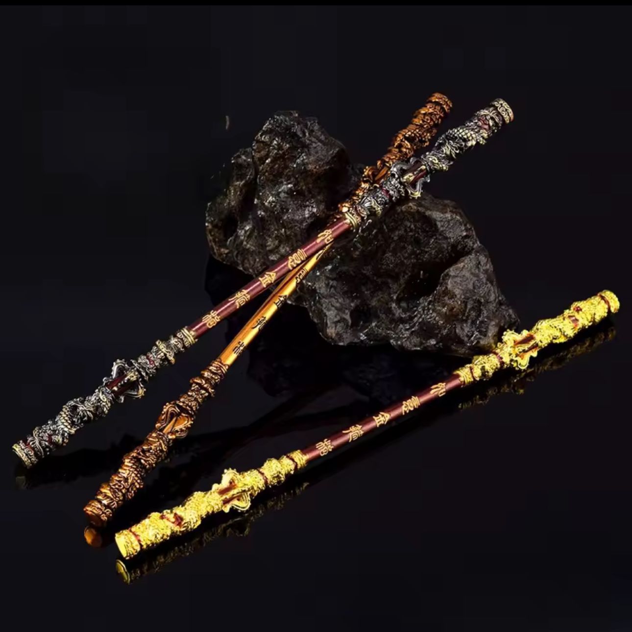 New 22cm Chinese WuKong Crafts Modle Sun Wukong Monkey King Bar Metal Elite Carved Swords Game Peripherals Festival Gift Toy Kid