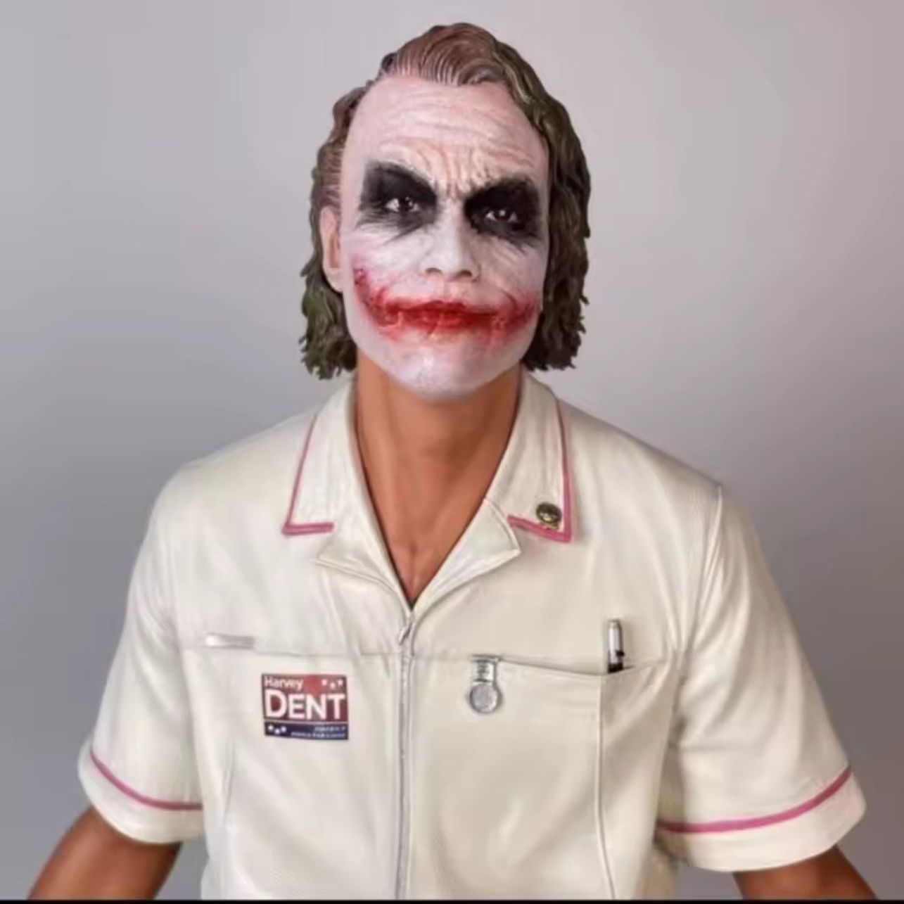 New 54cm Heath Ledger Nurse Uniform Joker Figure Joker Standing Scene Model Handmade Ornament Gk Statue Toy Gift