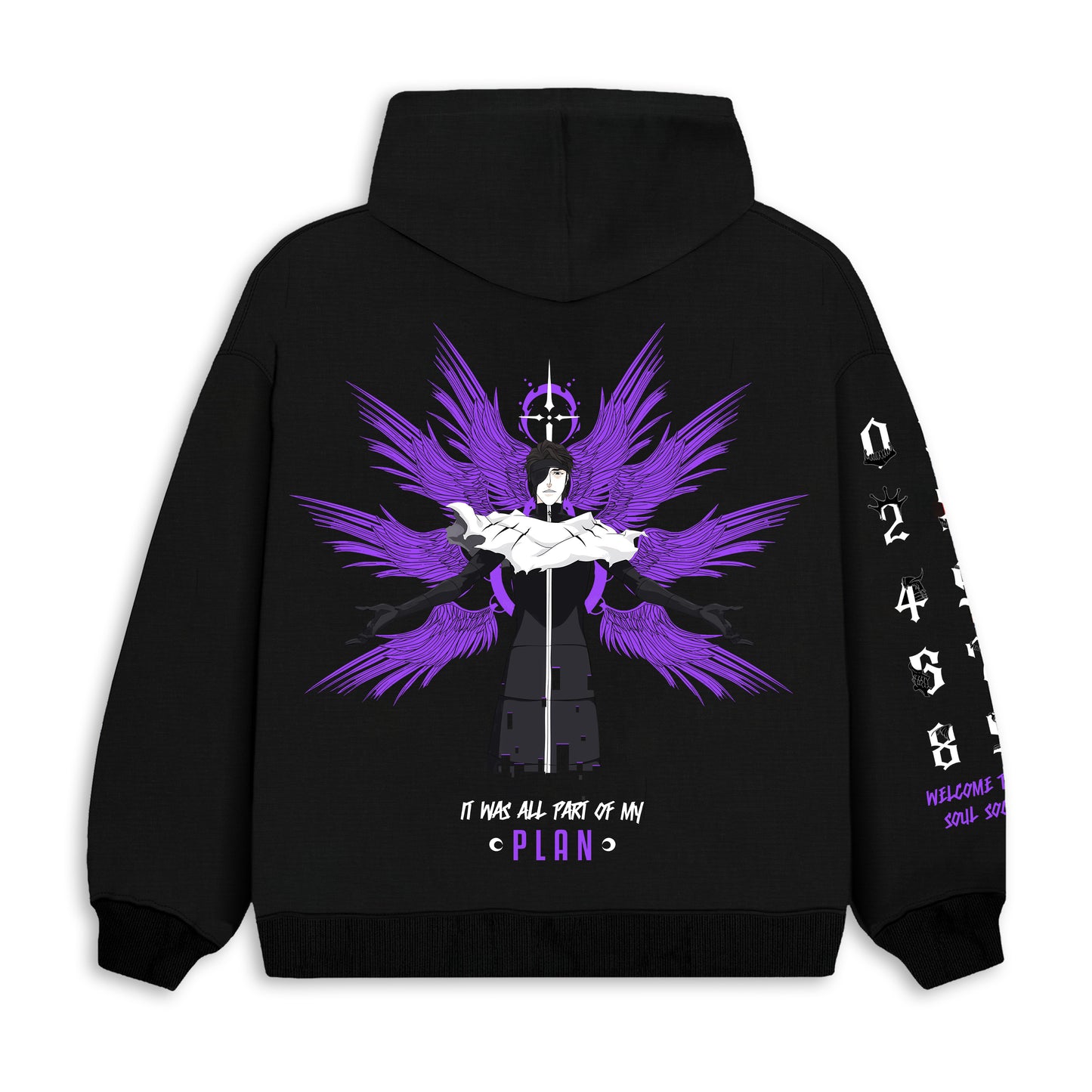 Aizen-bleach black Hoodie from one for all anime clothing store