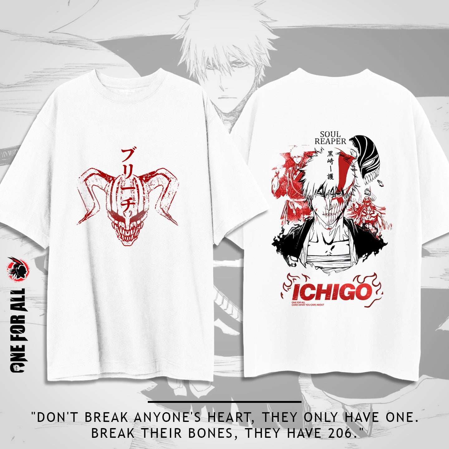 Ichigo Bleach t-shirt from ONE FOR ALL