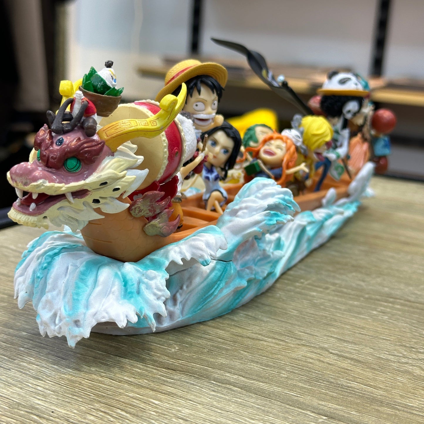 One Piece Anime Figure Straw Hat Figures Dragon Boat Race Series Luffy Model Luffy And Friends Collection Desk Decoration Gifts