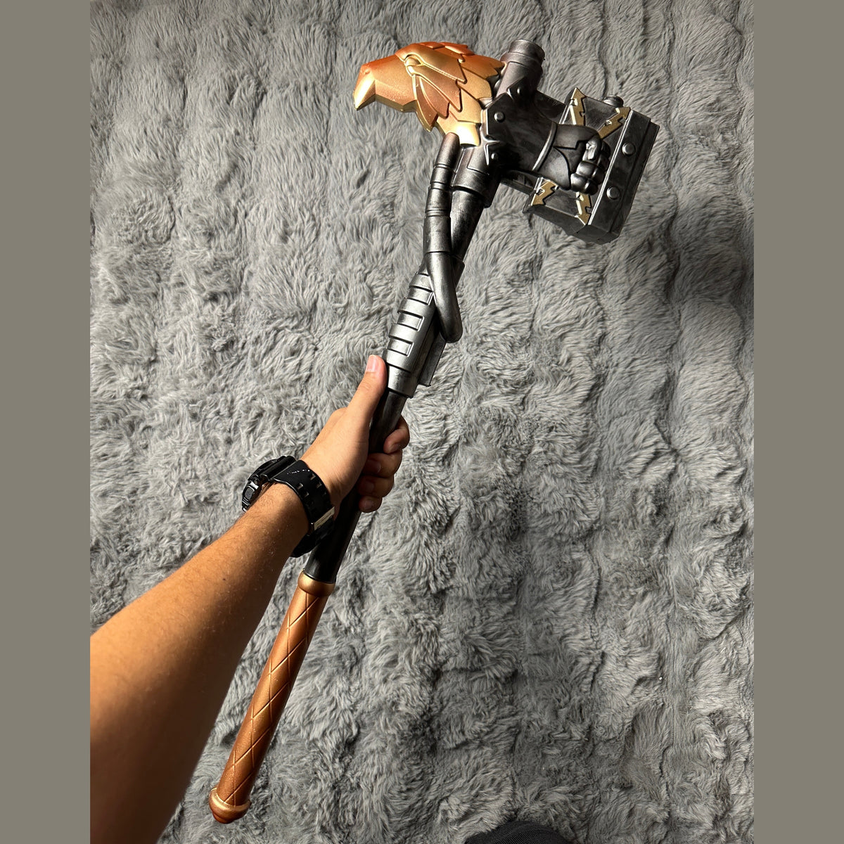 Ornate Eagle Crest Fantasy Battle Hammer Prop - Medieval Royal War Maul for Cosplay & Costume