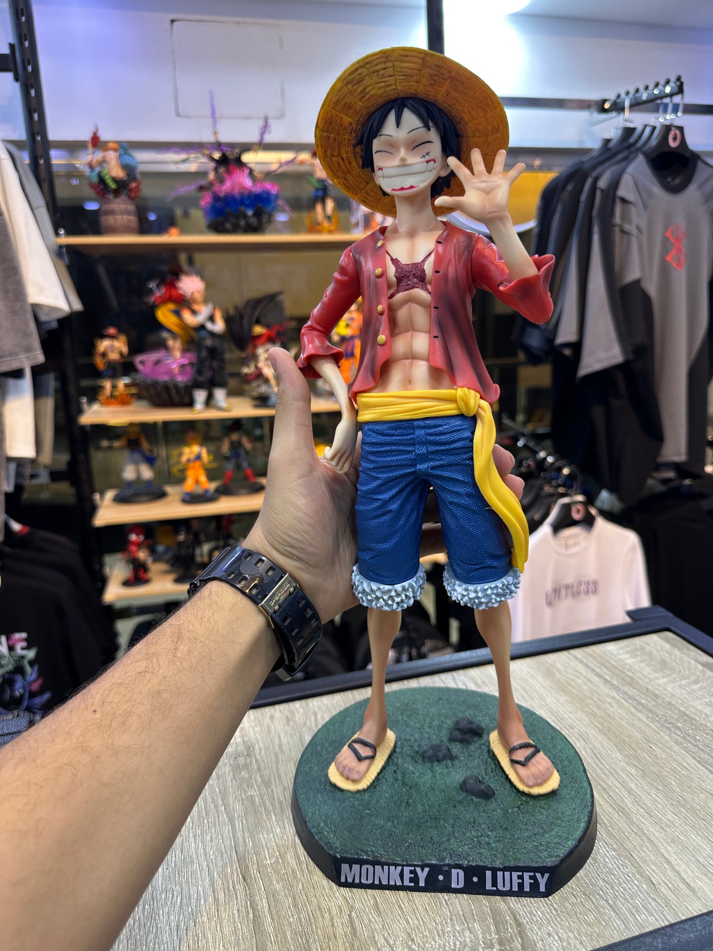 40.5CM One Piece Straw Hat Luffy Large Figure Animation Character Doll Statue Decoration Model Decoration Gift Toy