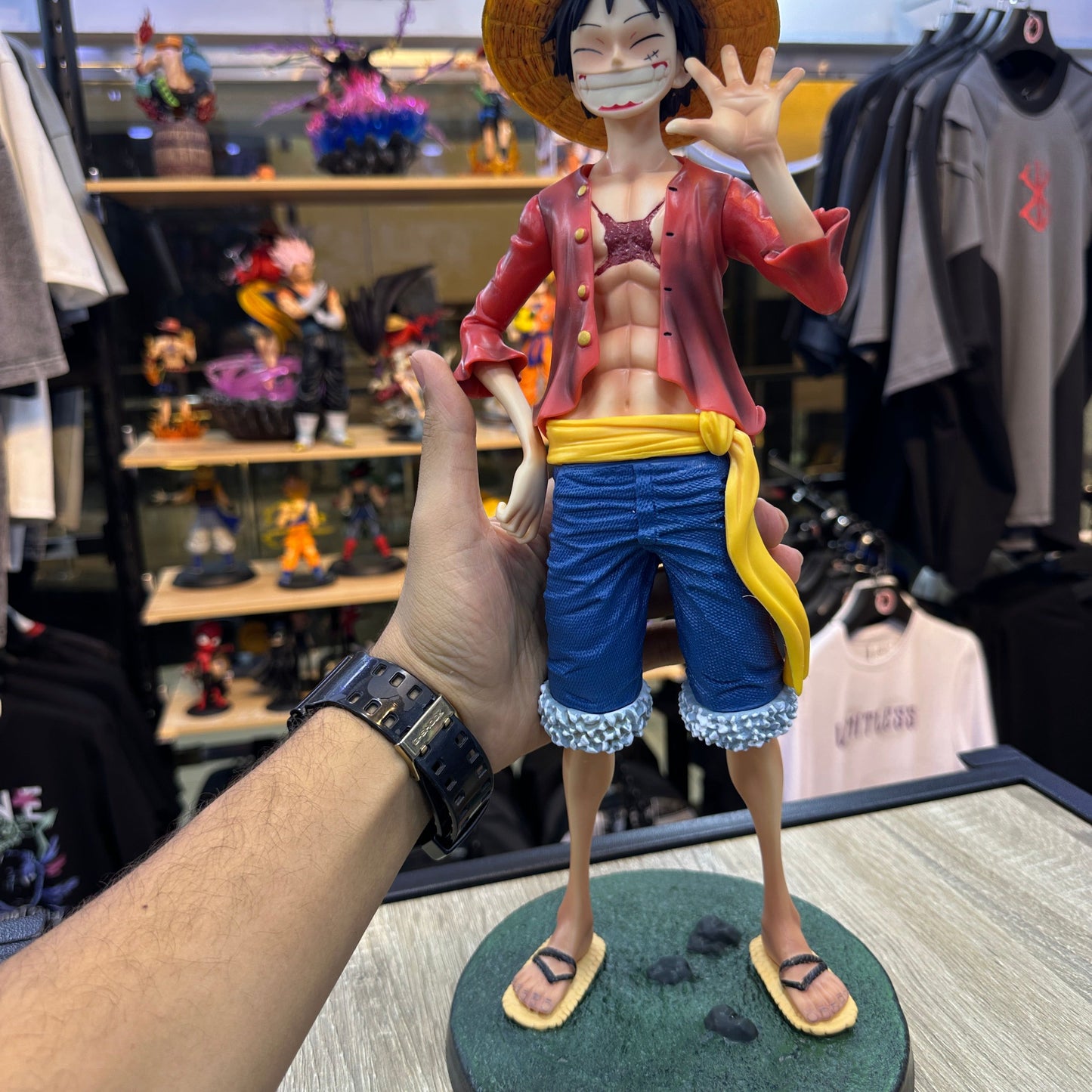 40.5CM One Piece Straw Hat Luffy Large Figure Animation Character Doll Statue Decoration Model Decoration Gift Toy