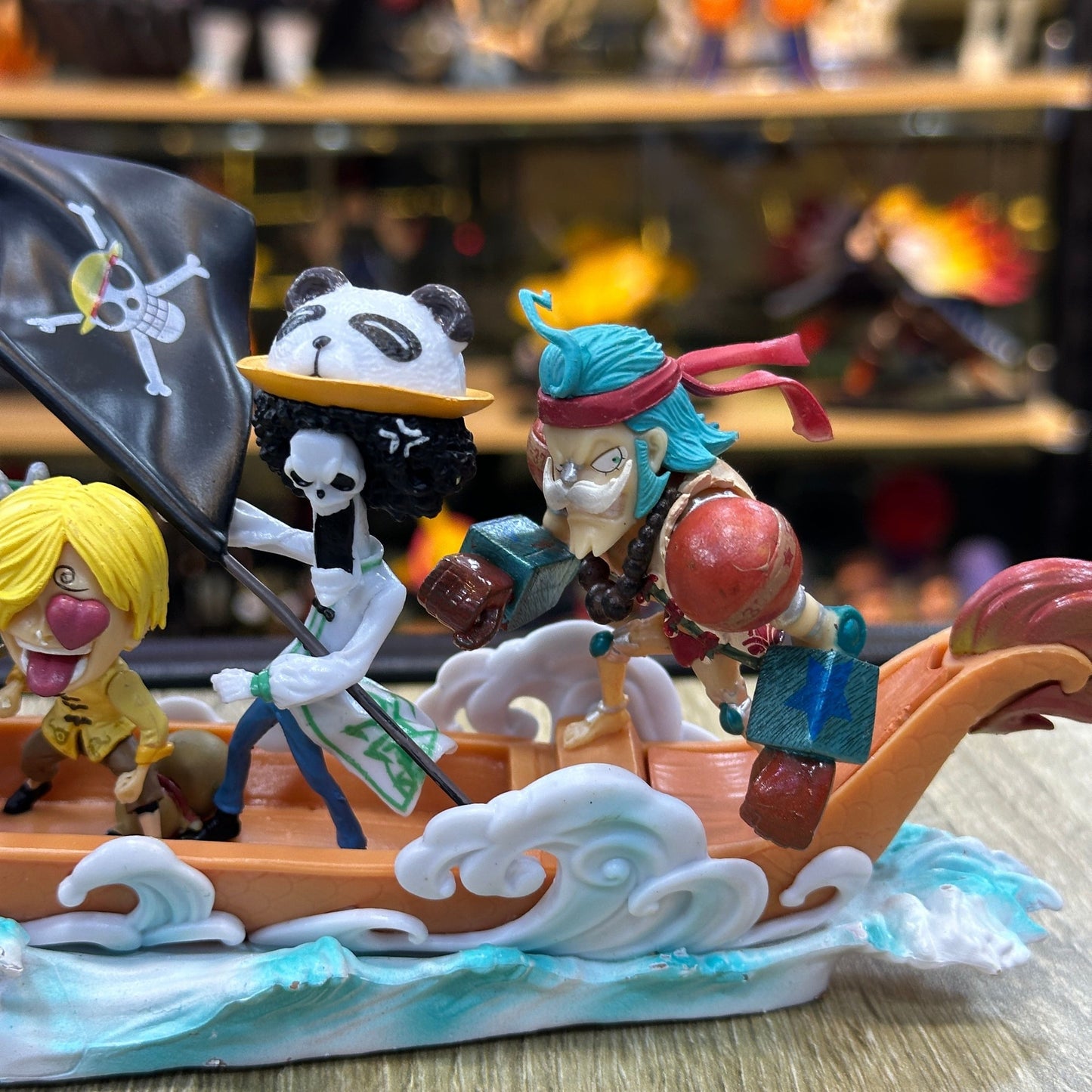 One Piece Anime Figure Straw Hat Figures Dragon Boat Race Series Luffy Model Luffy And Friends Collection Desk Decoration Gifts