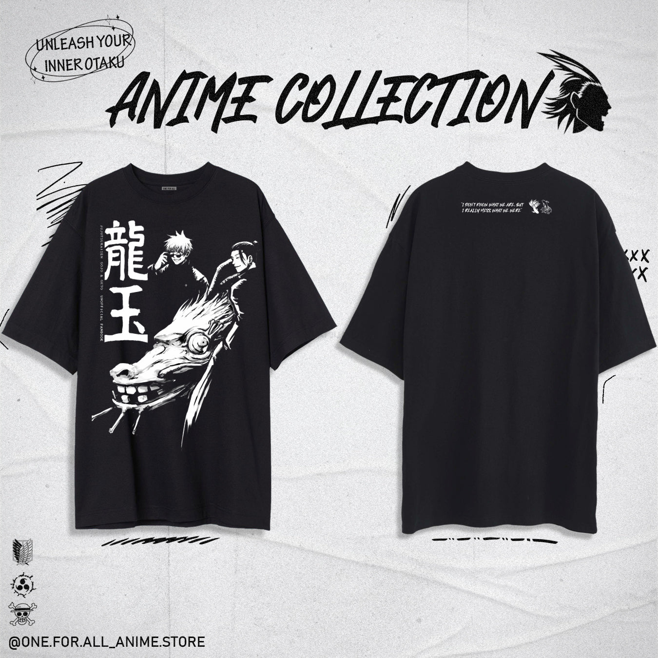 Gojo & Geto jujutsu kaisen t-shirt from ONE FOR ALL