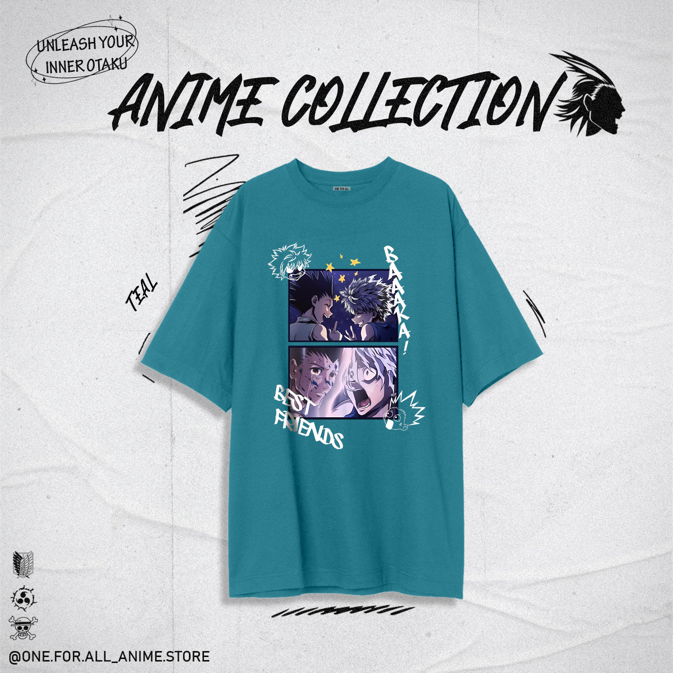 Gon&Killua t-shirt from ONE FOR ALL
