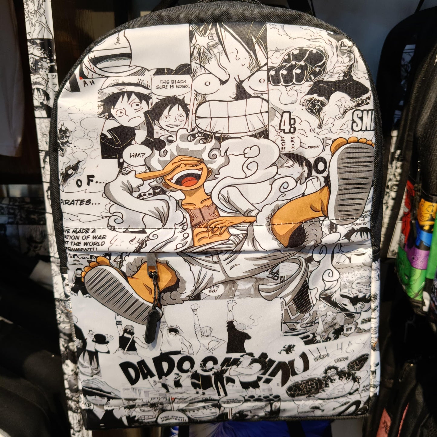Luffy gear 5 one piece back bag from One For All anime store