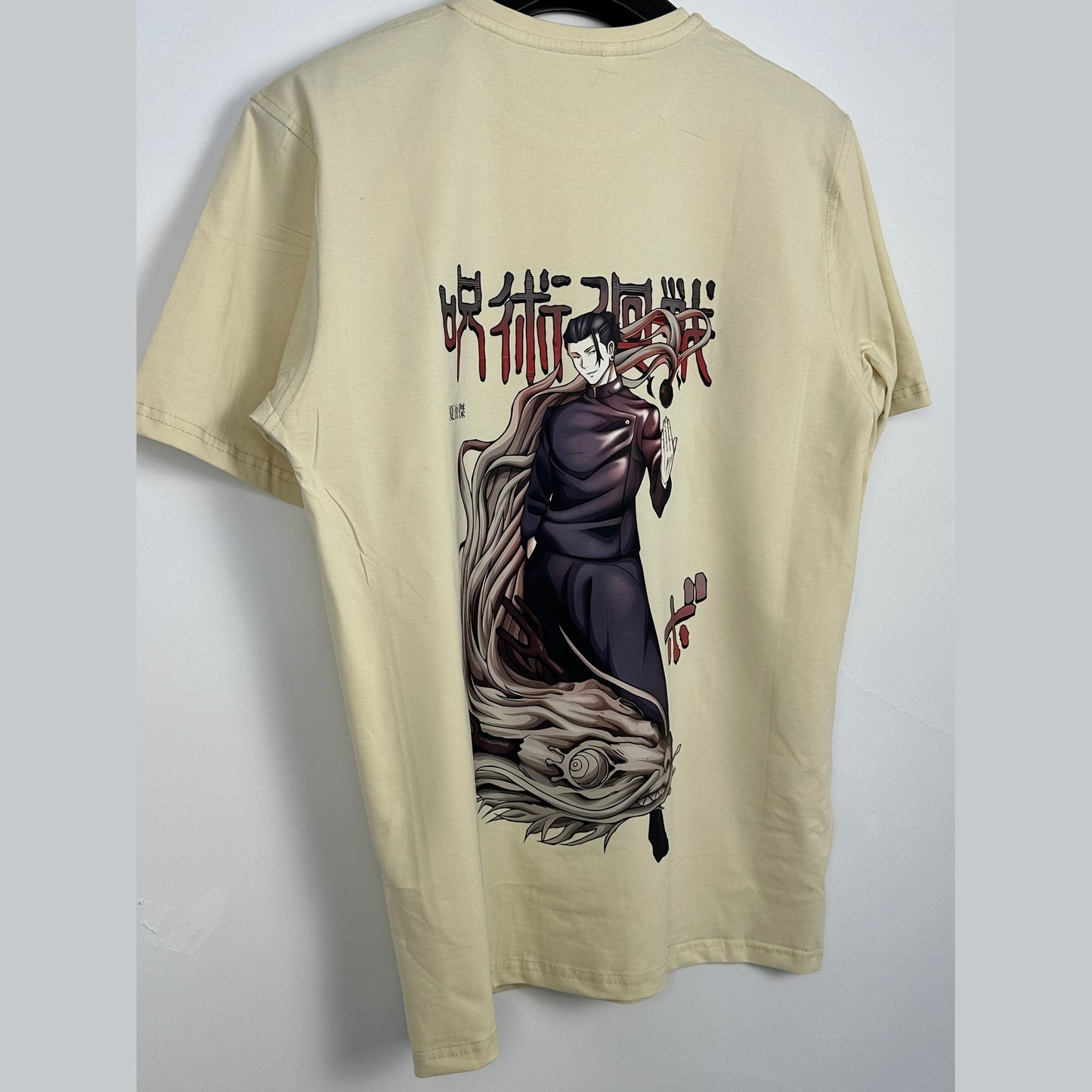 Geto beige t-shirt from one for all anime clothing store
