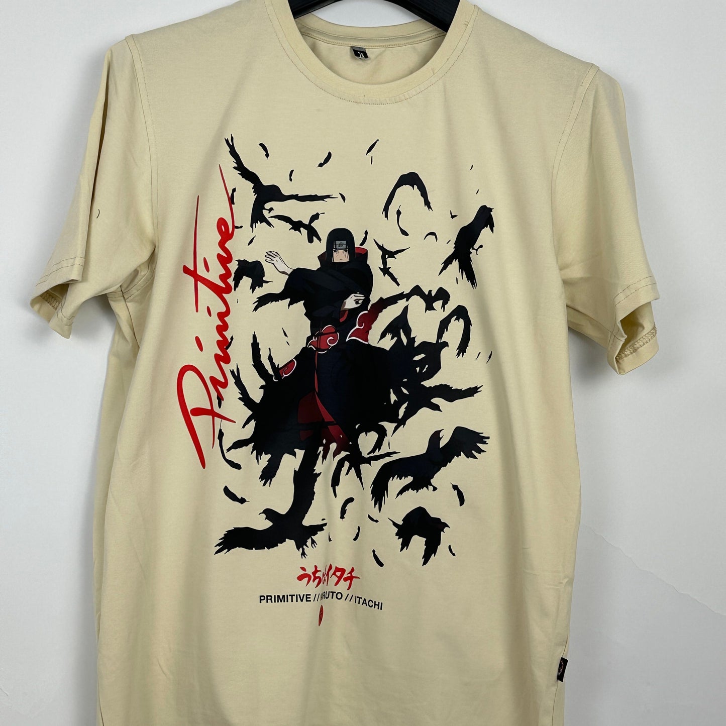 Itachi beige t-shirt from one for all anime clothing store