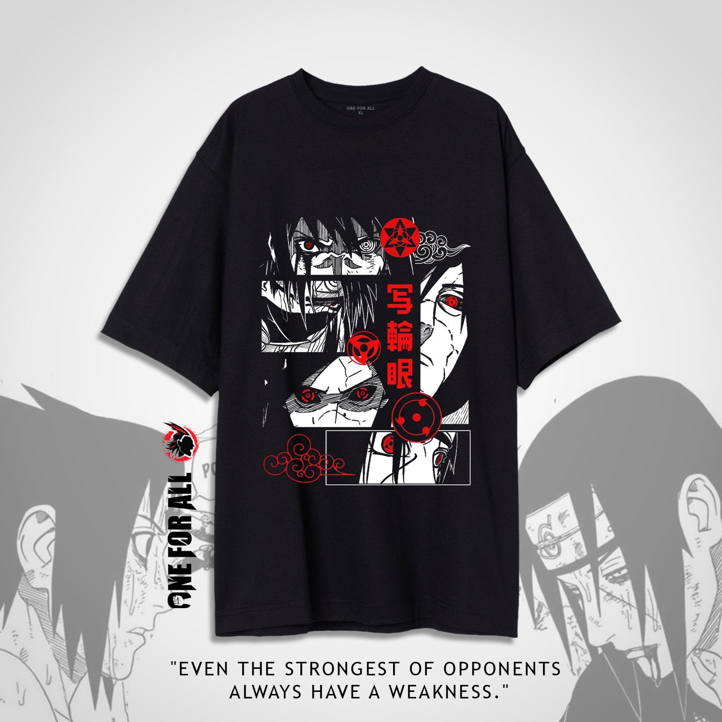 Uchiha black t-shirt from ONE FOR ALL
