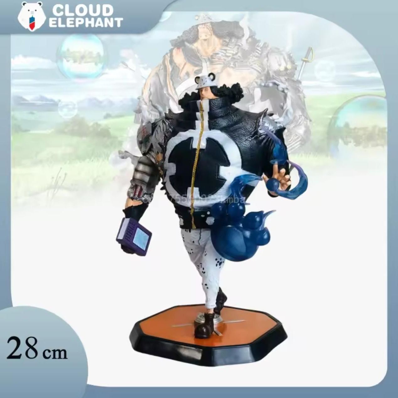 28cm One Piece Tyrant Bear Anime Figures Bartholemew Kuma Statue Max Series Gk Figure Model Desktop Collection Decorate Toy Gift