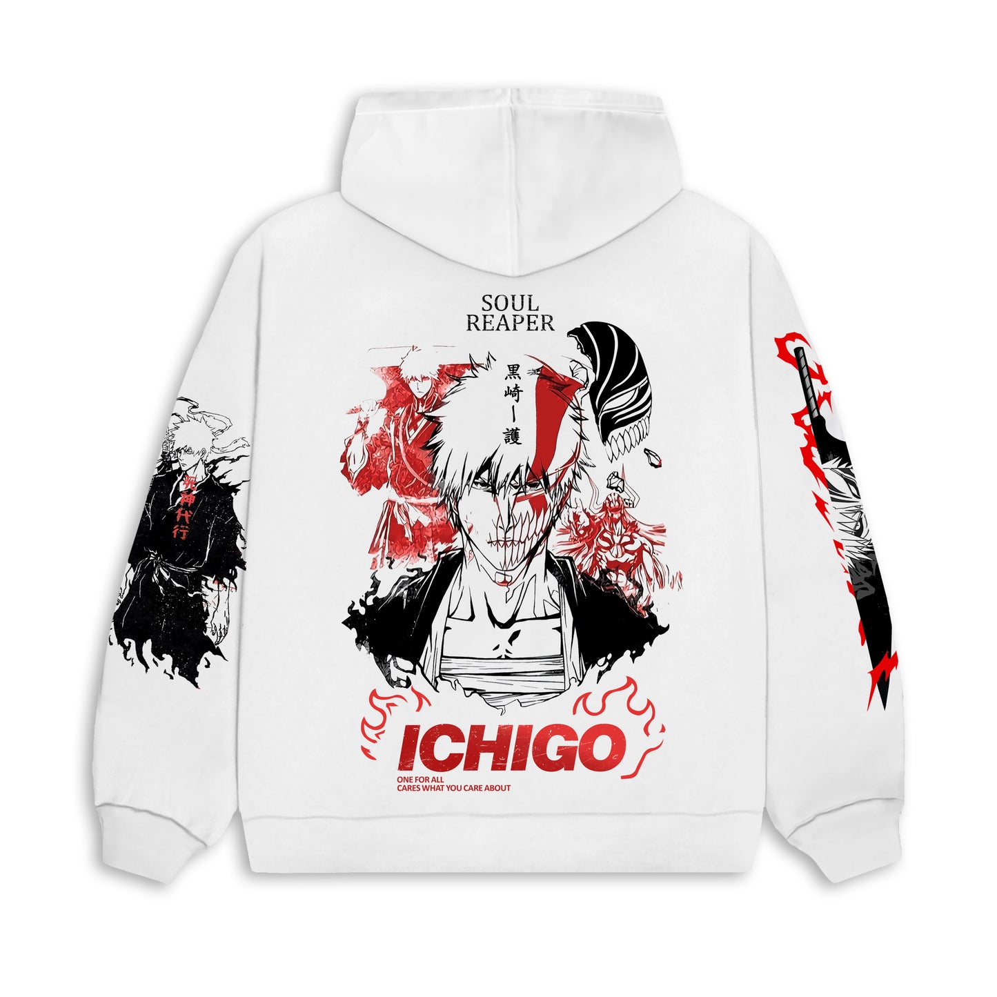 Ichigo-bleach white hoodie from one for all anime clothing store in egypt