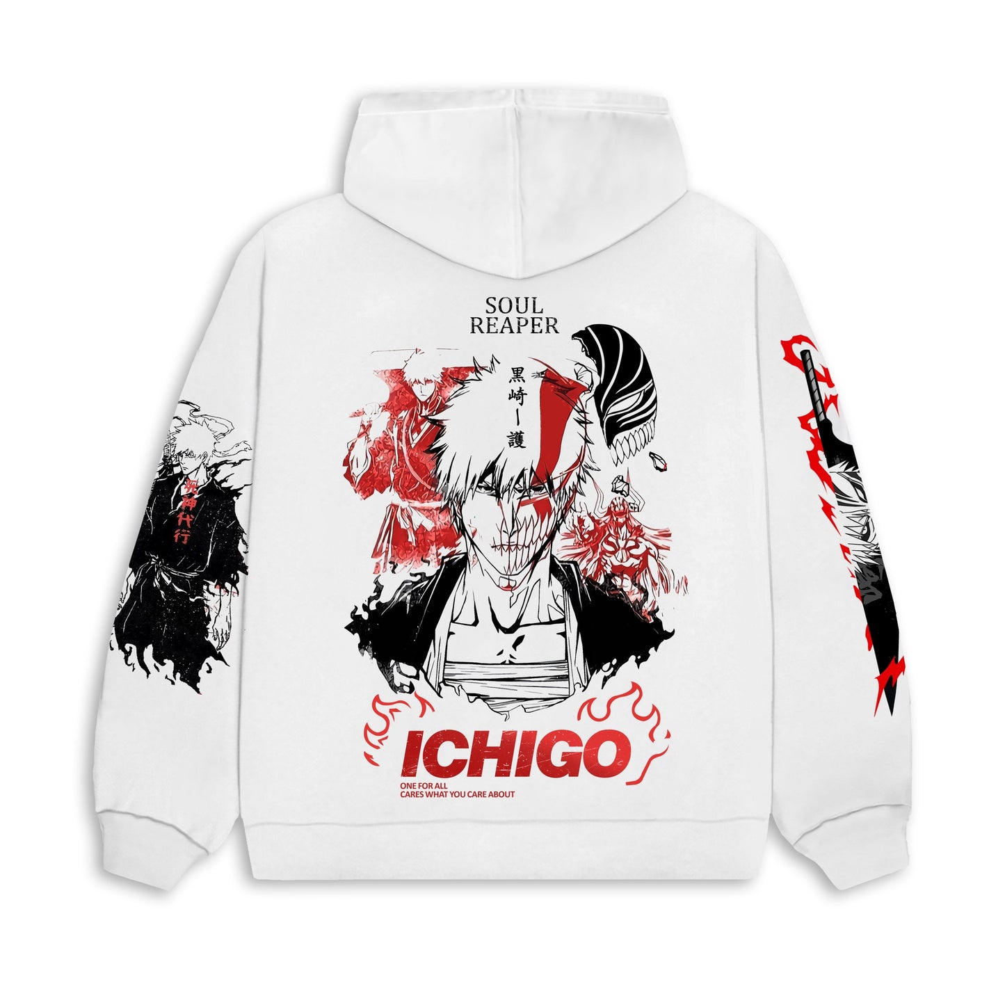 Ichigo-bleach white hoodie from one for all anime clothing store in egypt