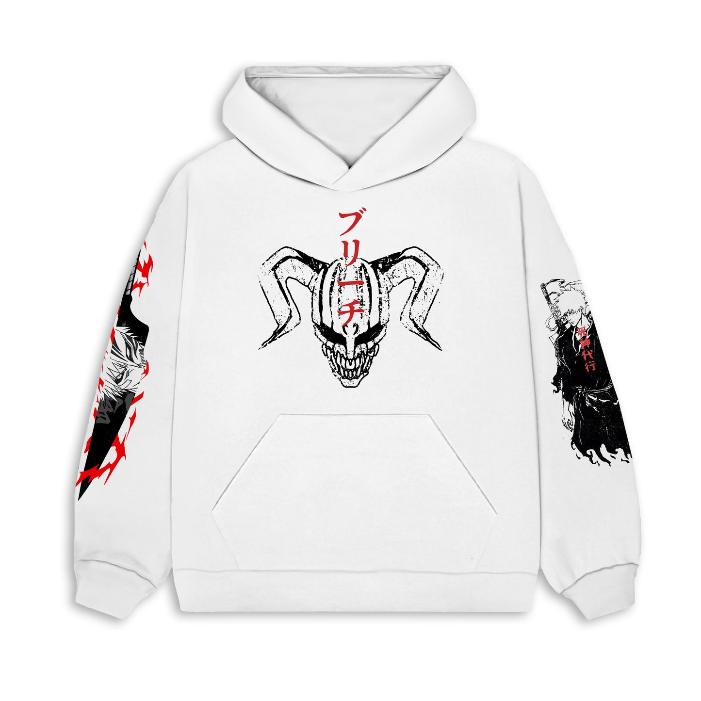 Ichigo-bleach white hoodie from one for all anime clothing store in egypt