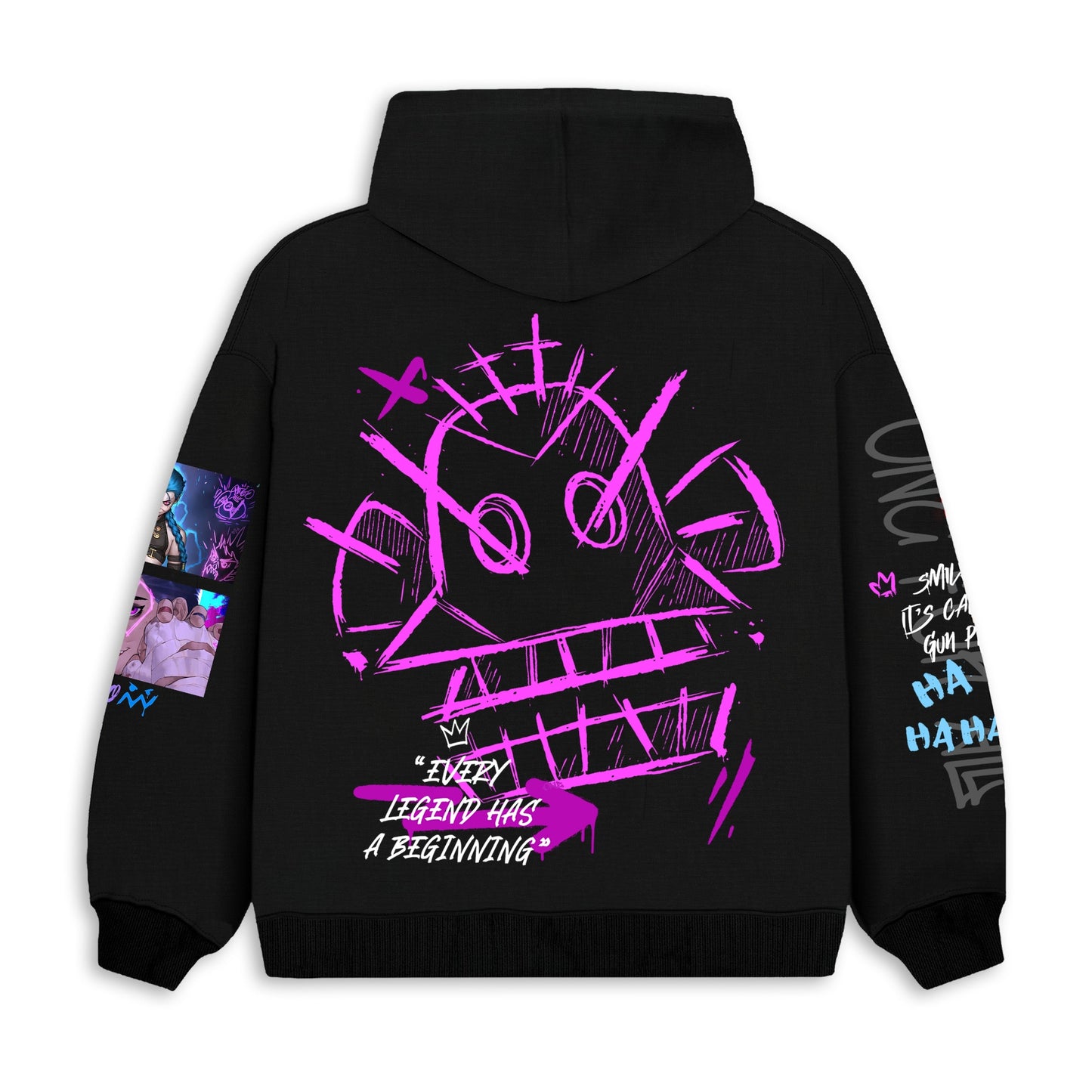 Jinx-arcane-league of legends black hoodie from one for all anim clothing store