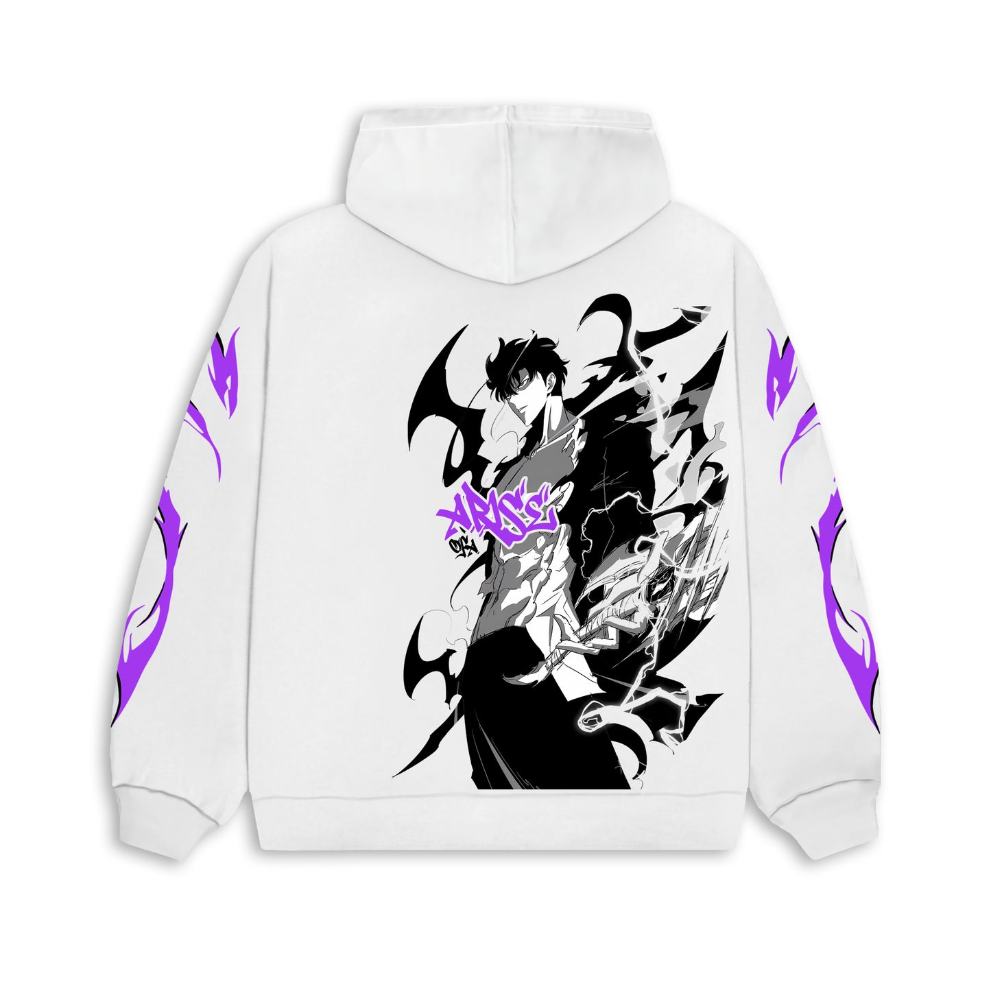 Solo leveling white hoodie from one for all anime clothing store in egypt