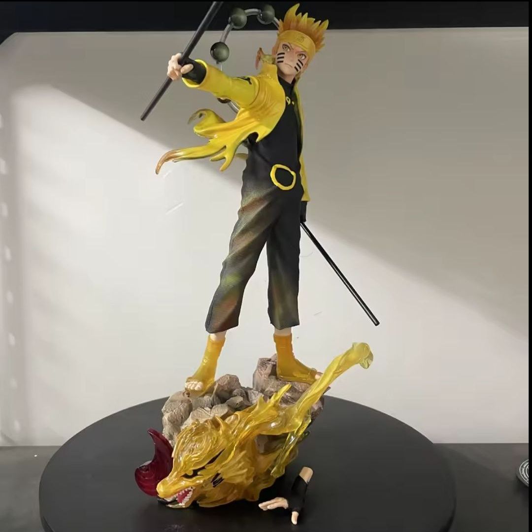 Anime Naruto Shippuden Figurine Naruto Uzumaki Uchiha Sasuke Action Figure 38cm PVC Toy Statue Collection Model Birthday Gifts