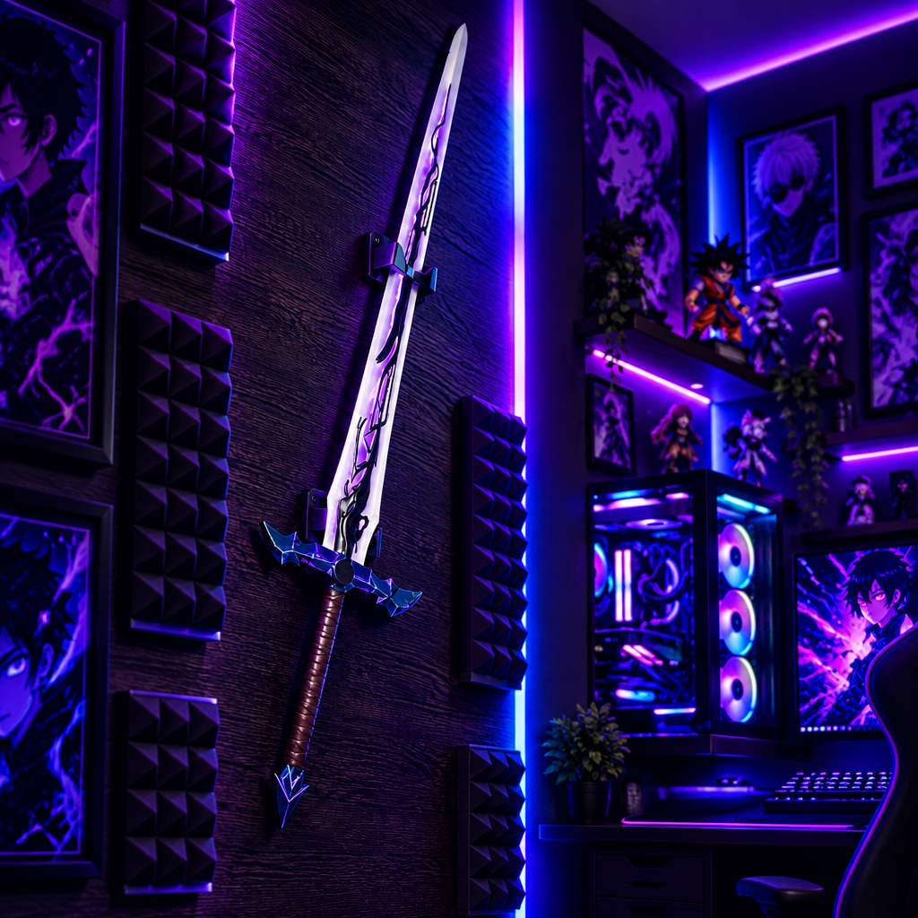 Crimson Knight PU Greatsword - Anime Shadow Commander Foam Weapon Prop for Cosplay