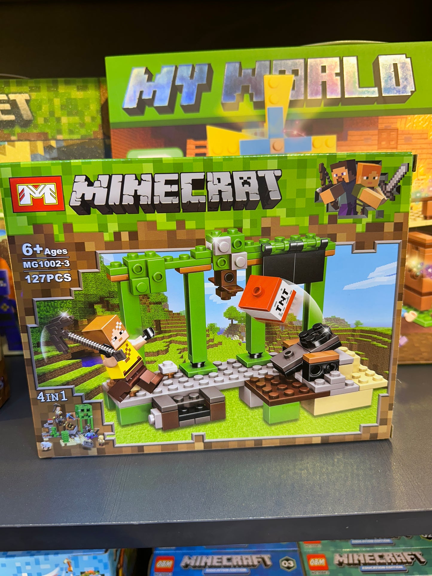 Minecraft 4-in-1 Building Blocks Set – Collectible Action Figures & Playsets (MG1002)