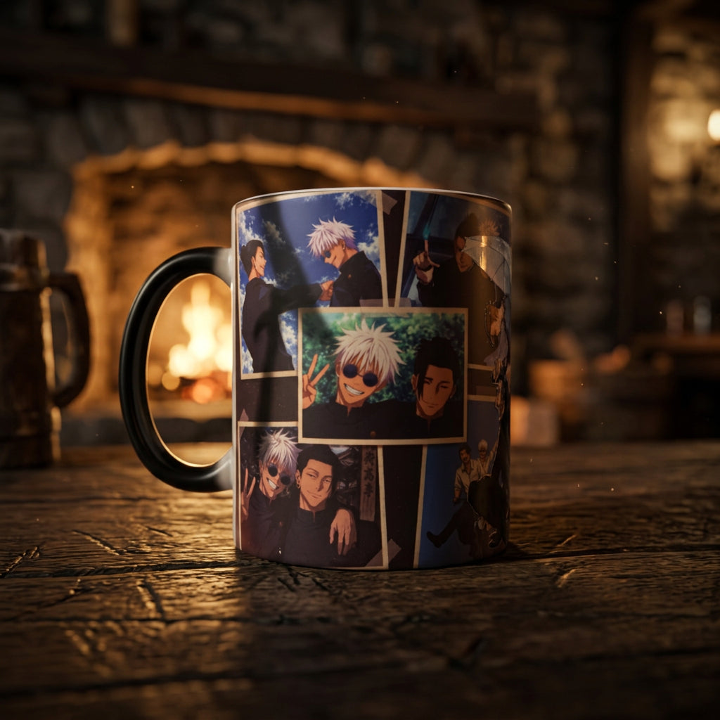 Dark Fantasy Magic Anime Collage Ceramic Mug – Shonen Character Magic Mug