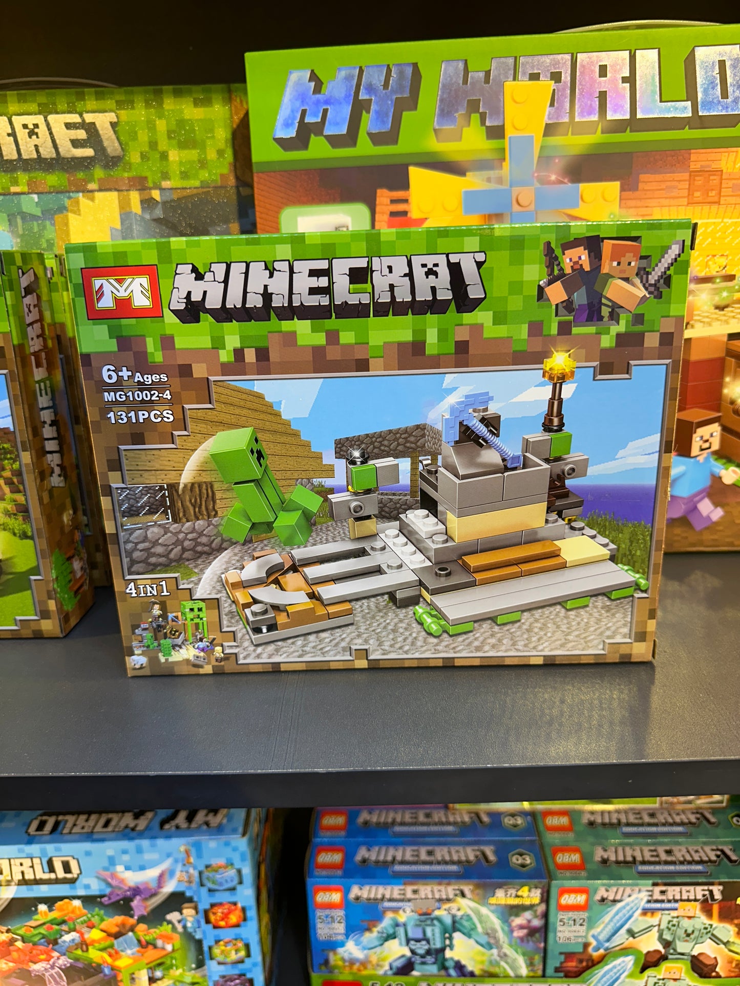 Minecraft 4-in-1 Building Blocks Set – Collectible Action Figures & Playsets (MG1002)