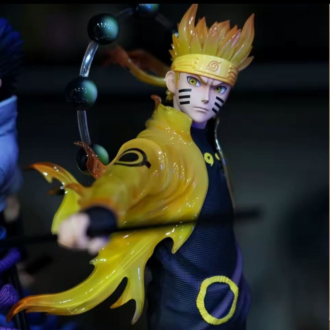 Anime Naruto Shippuden Figurine Naruto Uzumaki Uchiha Sasuke Action Figure 38cm PVC Toy Statue Collection Model Birthday Gifts