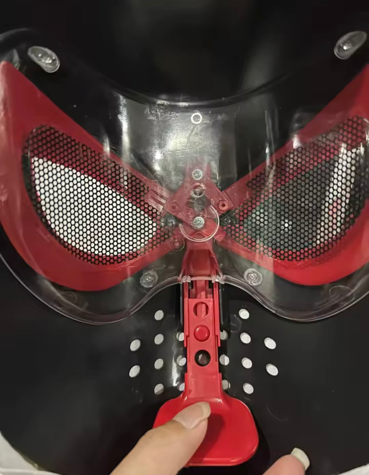 Classic Red Spider Superhero Mask with Blinking Eyes chain control