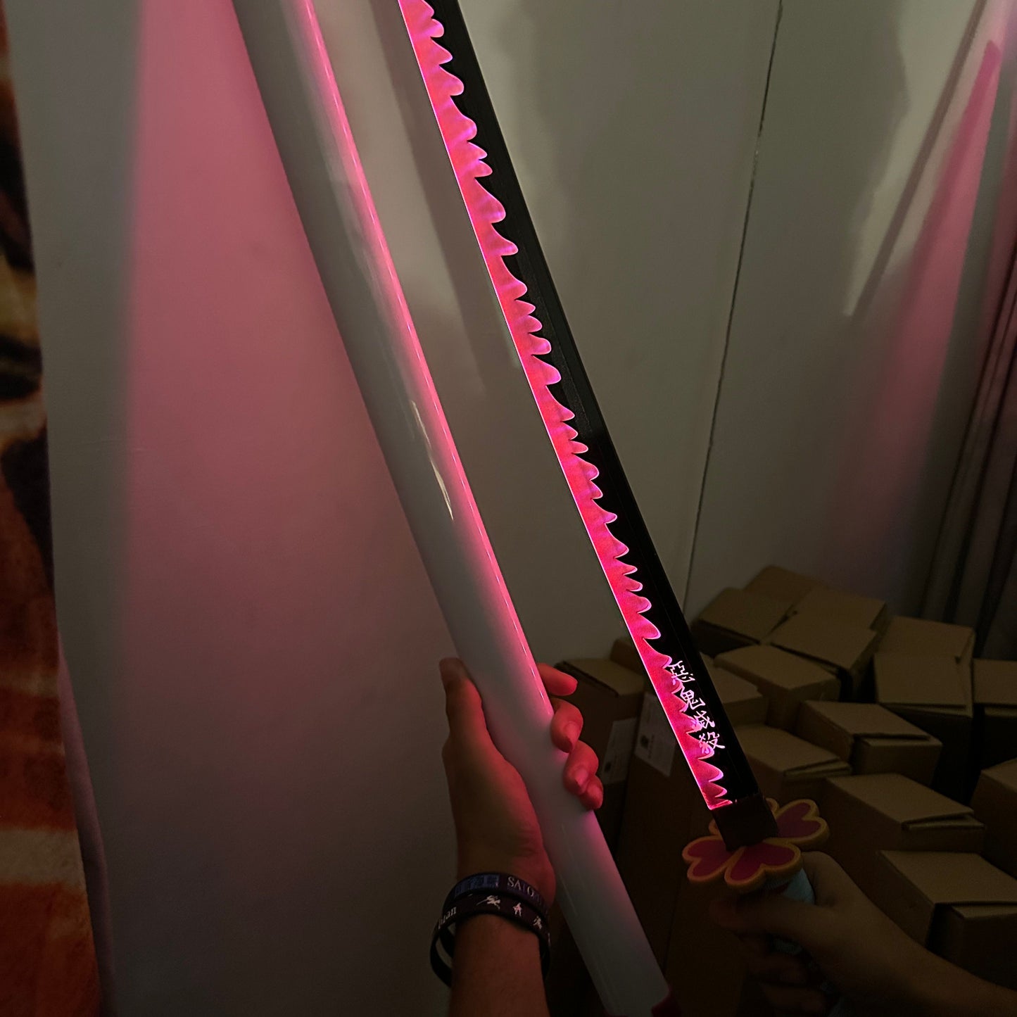 LED Light Demon Slayer Katana Luminous Sword Tomioka Giyuu Anime Cosplay Prop Knife Real Japanese Katana Samurai Lightsabre Toy