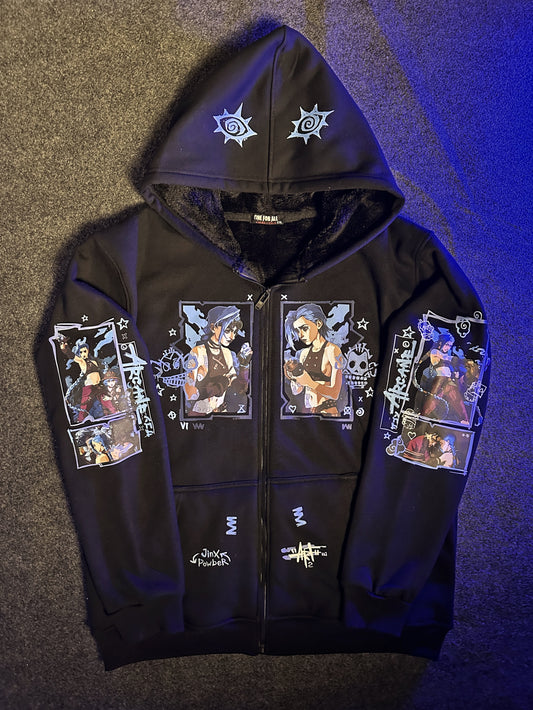 Jinx sweatshirt hoodie with zipper | Arcane jinx lover