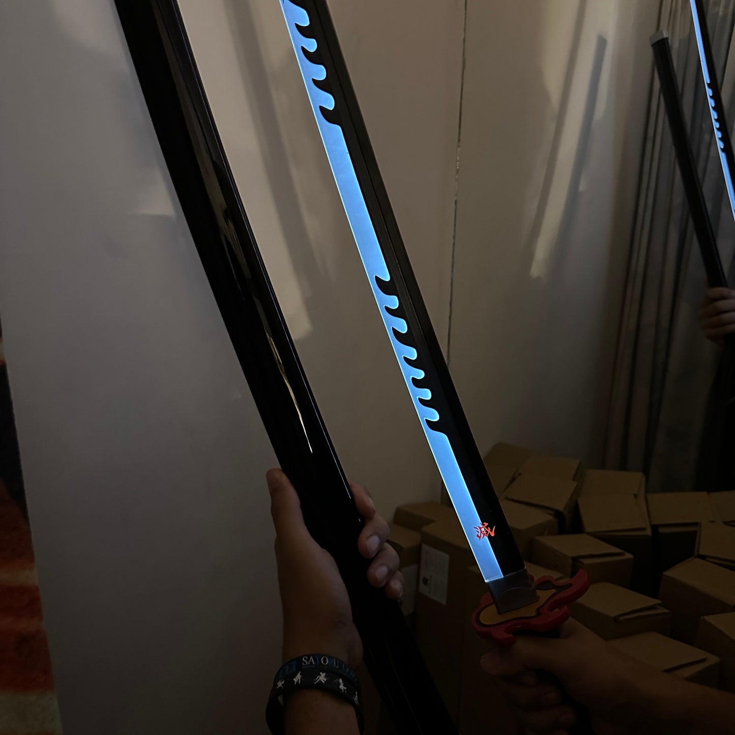 LED Light Demon Slayer Katana Luminous Sword Tomioka Giyuu Anime Cosplay Prop Knife Real Japanese Katana Samurai Lightsabre Toy