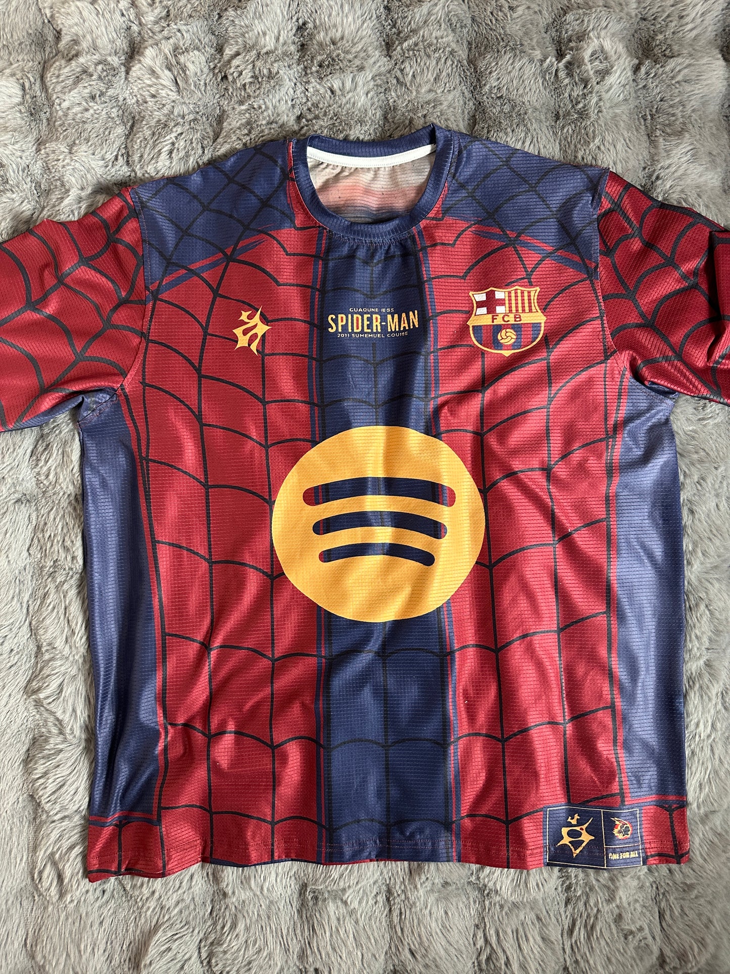 Barca Spiderman jersey sport t-shirt
