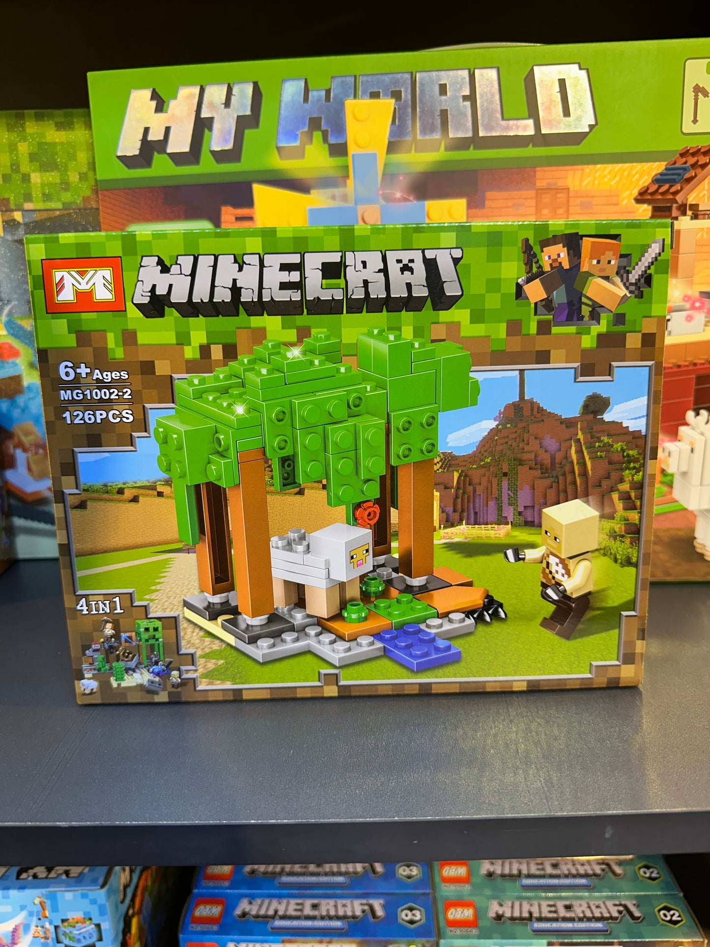 Minecraft 4-in-1 Building Blocks Set – Collectible Action Figures & Playsets (MG1002)