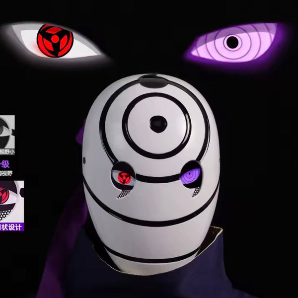Obito qhite mask with led eyes | Naruto mask