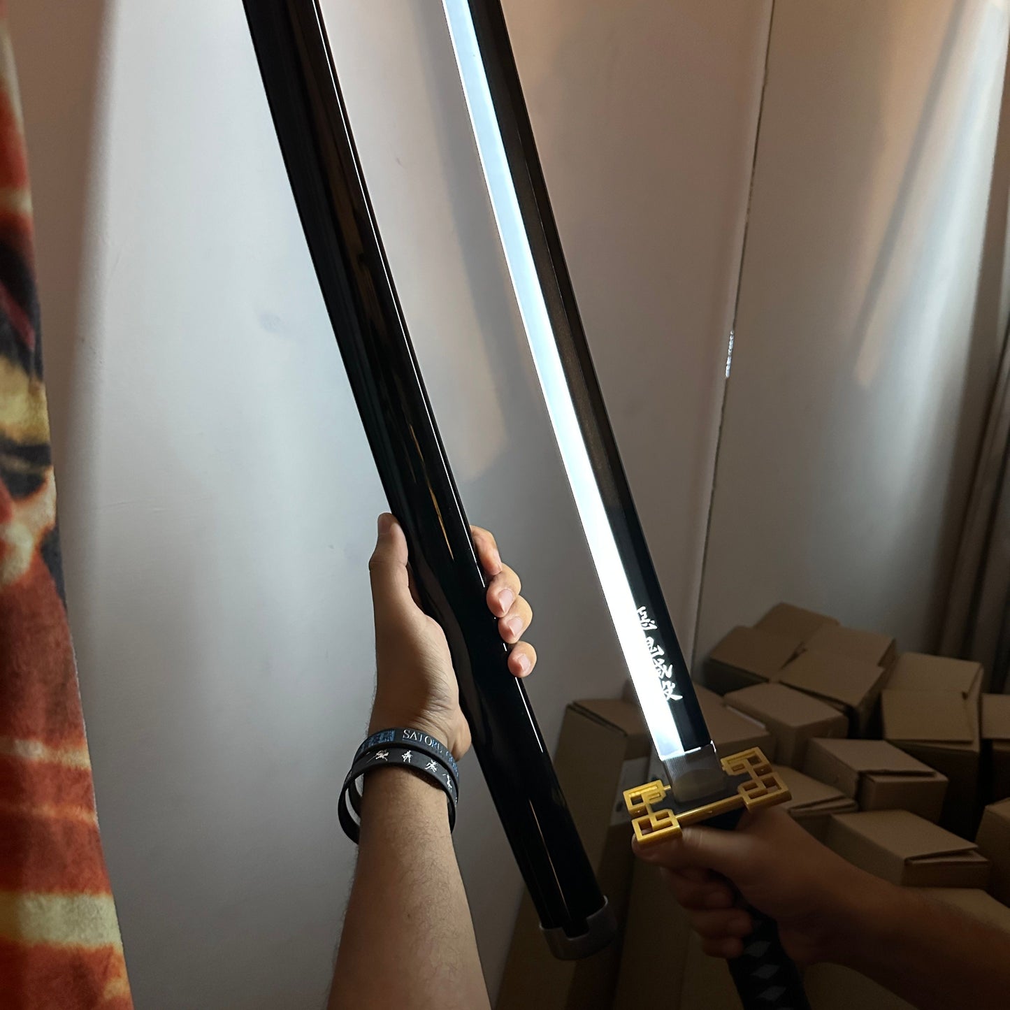 LED Light Demon Slayer Katana Luminous Sword Tomioka Giyuu Anime Cosplay Prop Knife Real Japanese Katana Samurai Lightsabre Toy
