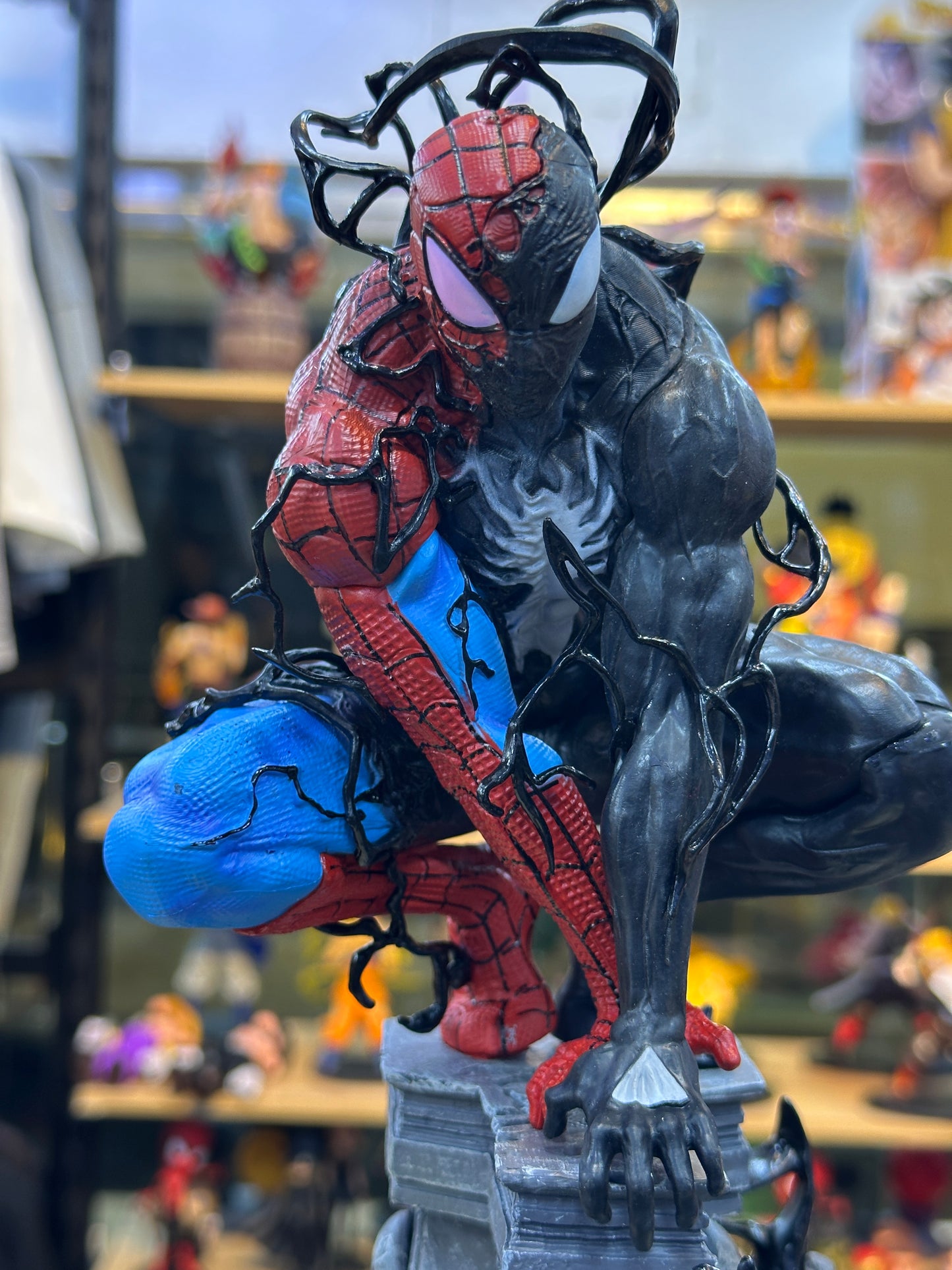 38cm Marvel Anime Figure Peripherals Symbiotic Spider Man Venom Plug In Luminous Desktop Decoration Collect Model Trendy Toys Gifts