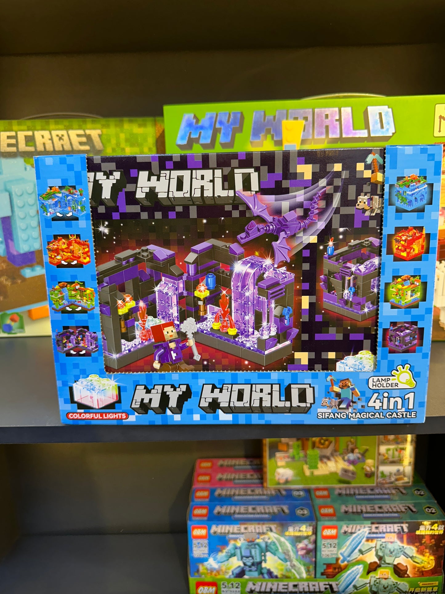 My World 4-in-1 Sifang Magical Castle Building Blocks Set (with LED Colorful Light Brick)