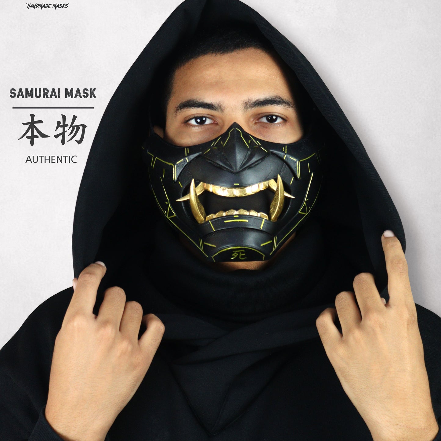 Oni samurai mask black&gold edition From Ronin Punk