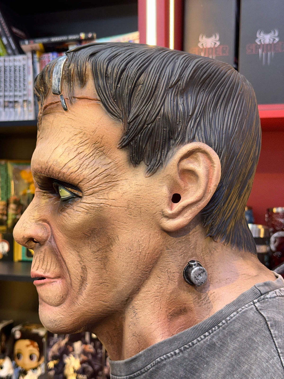 Classic Frankenstein Monster Halloween Mask with Neck Bolts