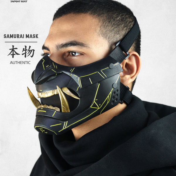Oni samurai mask black&gold edition From Ronin Punk