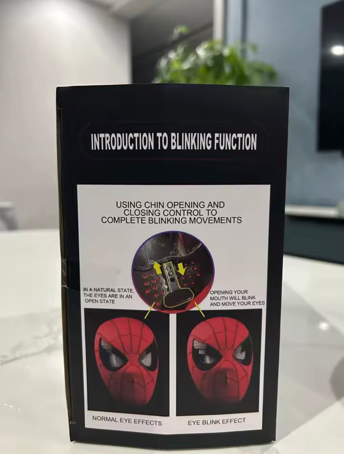 Classic Red Spider Superhero Mask with Blinking Eyes chain control