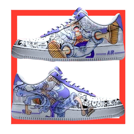 Luffy gear 5 one piece mirror air force anime shoes