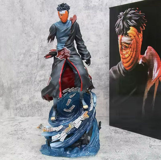 34cm New Naruto Anime Figure Uchiha Obito Perimeter PVC Model Scene Statue Desktop Decoration Ornaments Kids Birthday Gifts To