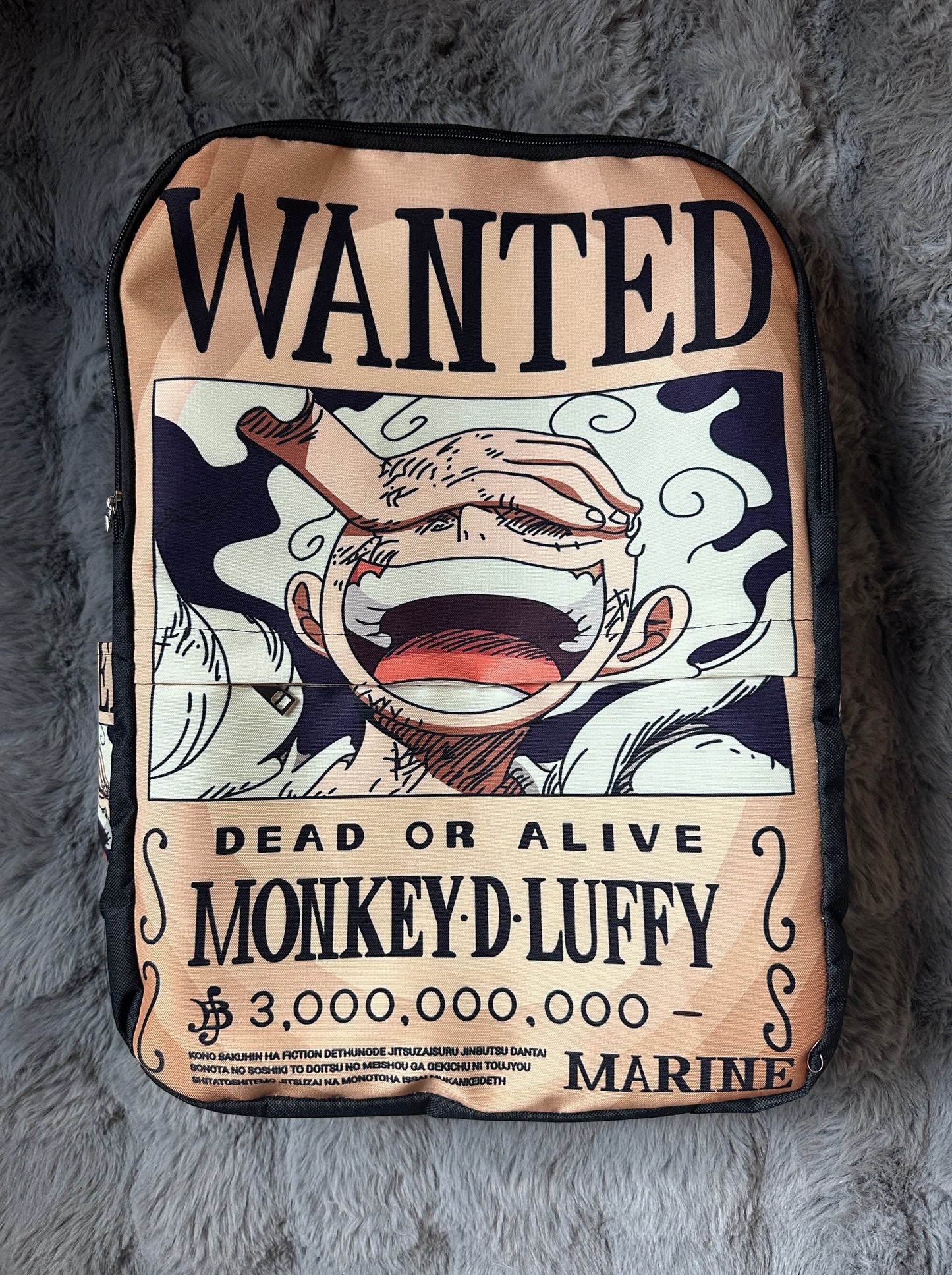 One piece luffy wanted back bag